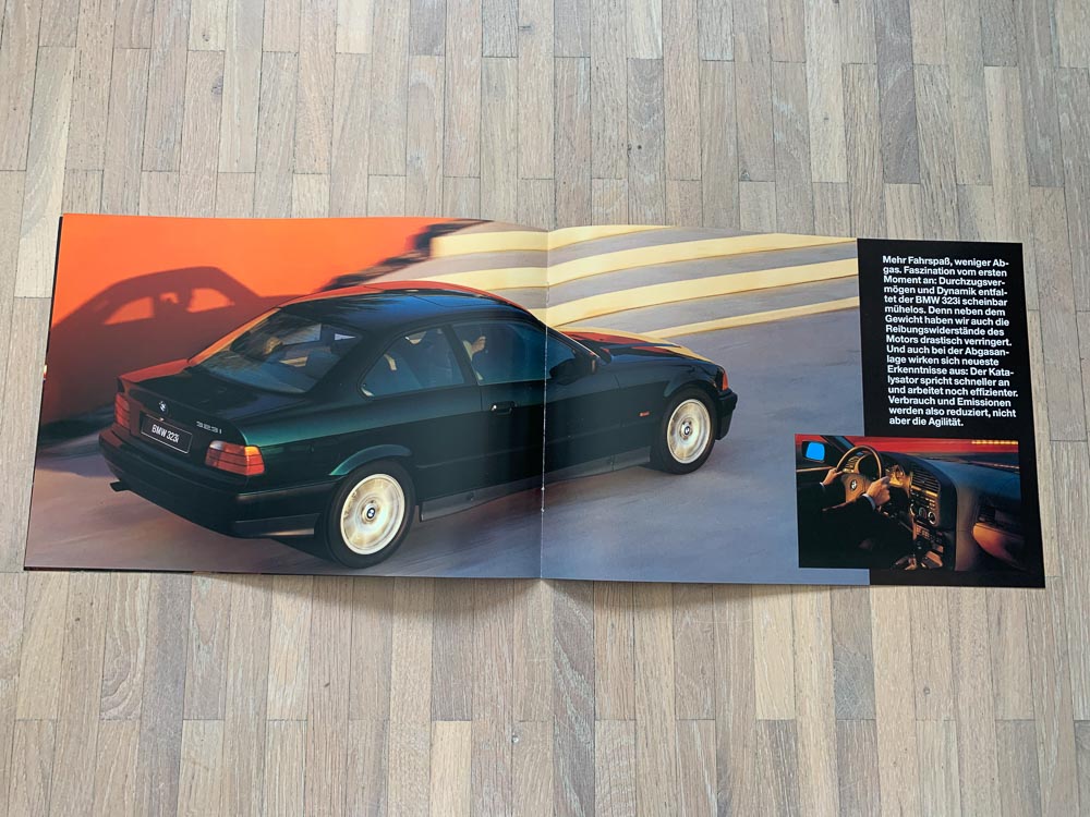 BMW 3er Prospekt 1990 2/90 E36 0 11 03 22 10 brochure Autoprospekt broschyr Auto 