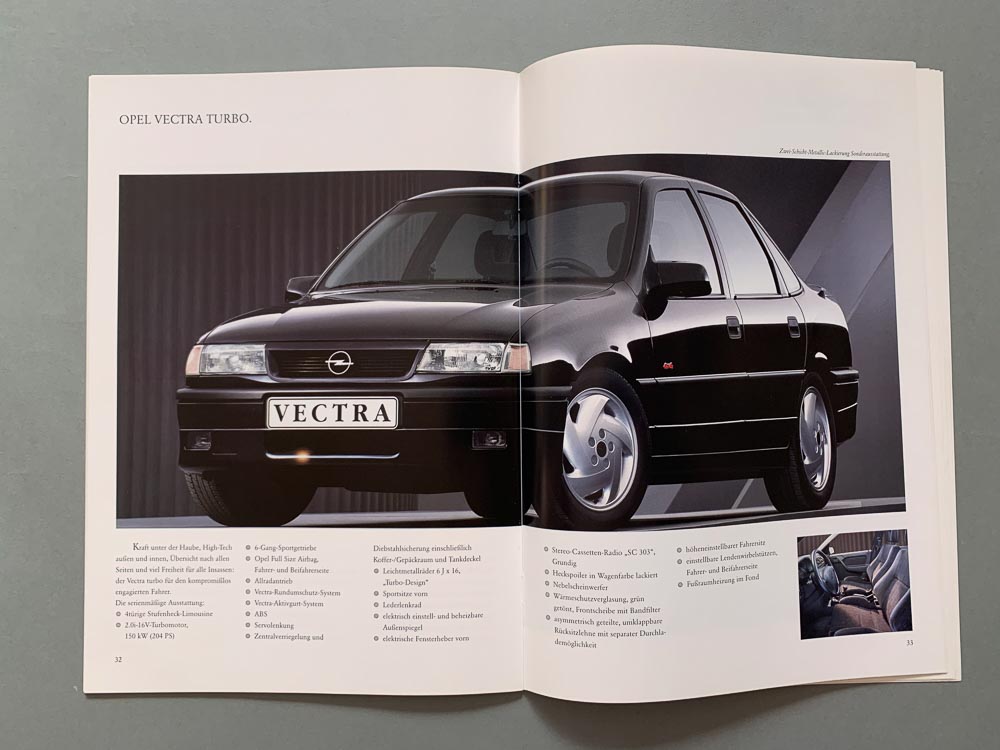 Prospekt Opel Vectra 1994 Autoprospekt 3 94 Auto PKWs Deutschland brochure 